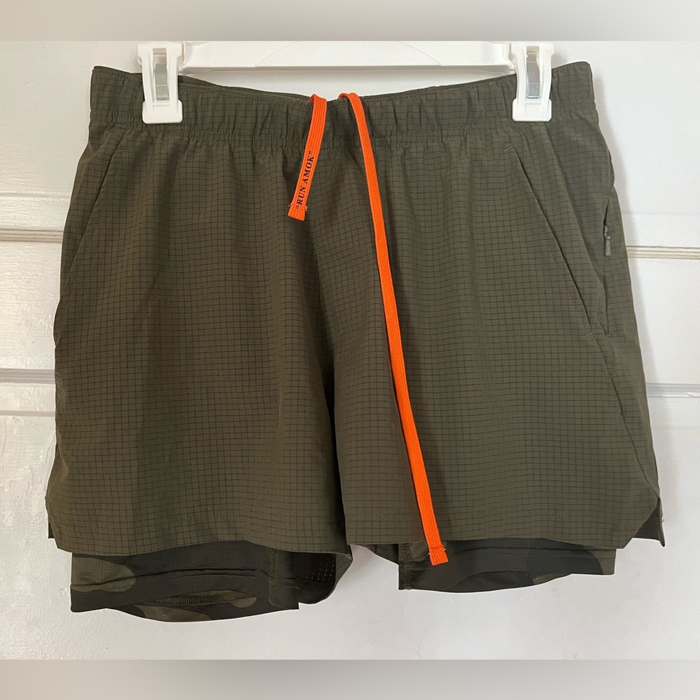 Roark Olive and Orange Athletic Shorts